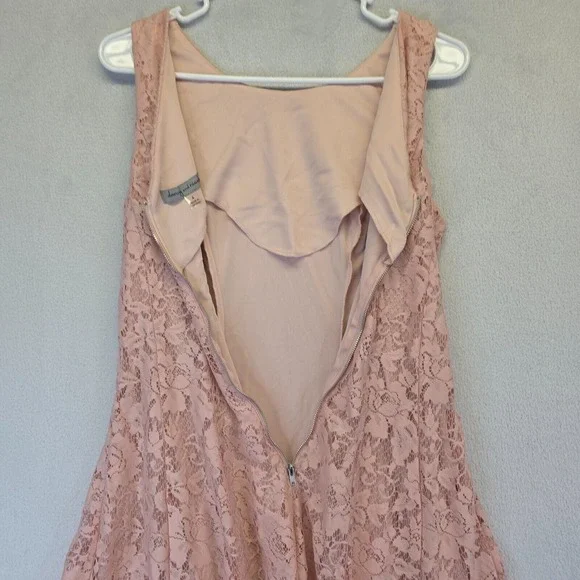 Danny & Nicole Dress Womens 4 Blush Pink Floral Lace Fit Flare Romantic Cottage - Picture 10 of 13